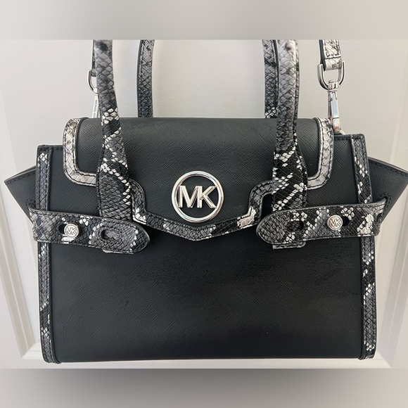 Michael Kors Handbags - Michael Kors Black and Snakeskin Satchel